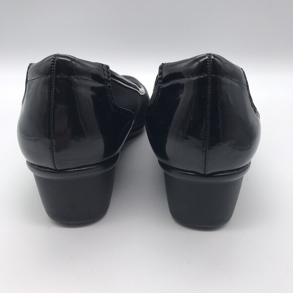 C.P. Company Women's size 9W Black on Black Fabric & Patent Wedge Comfort Shoes - Picture 4 of 9